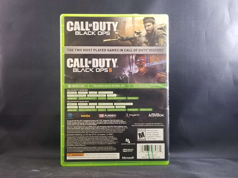 Call Of Duty Black Ops I And II Combo Pack Back
