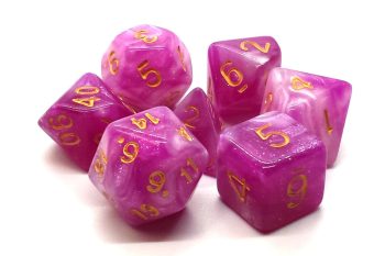 Old School 7 Piece Dice Set Galaxy First Kiss Pose 1