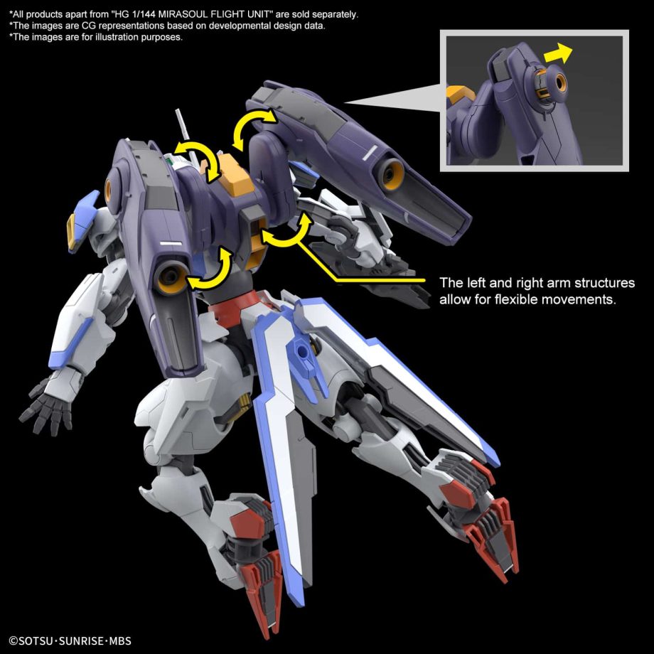 Gundam The Witch from Mercury 1/144 High Grade Mirasoul Flight Unit Pose 4