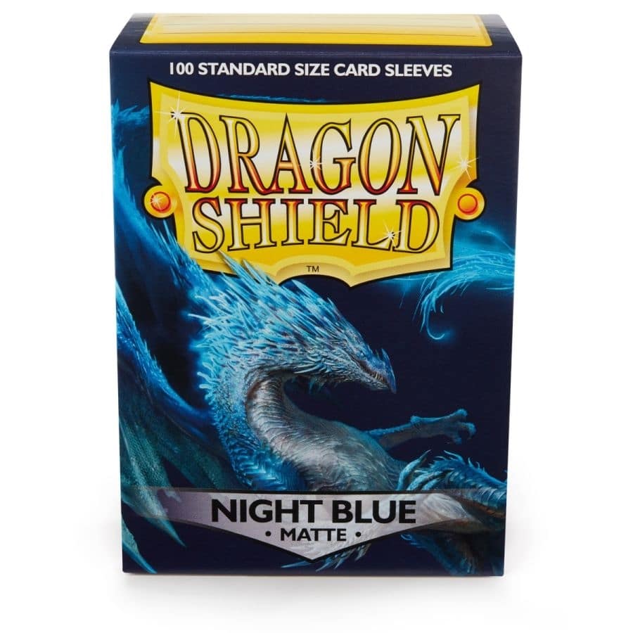 Dragon Shield Sleeves Matte Night Blue Pose 1