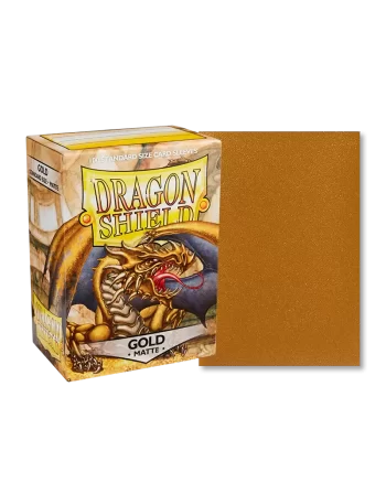 Dragon Shield Sleeves Matte Gold Pose 1