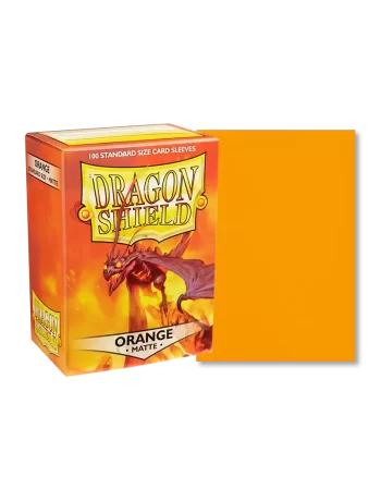 Dragon Shield Sleeves Matte Orange Pose 1