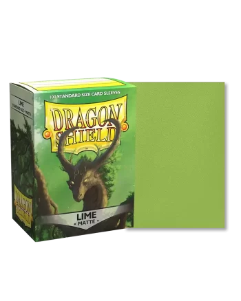 Dragon Shield Sleeves Matte Lime Pose 1
