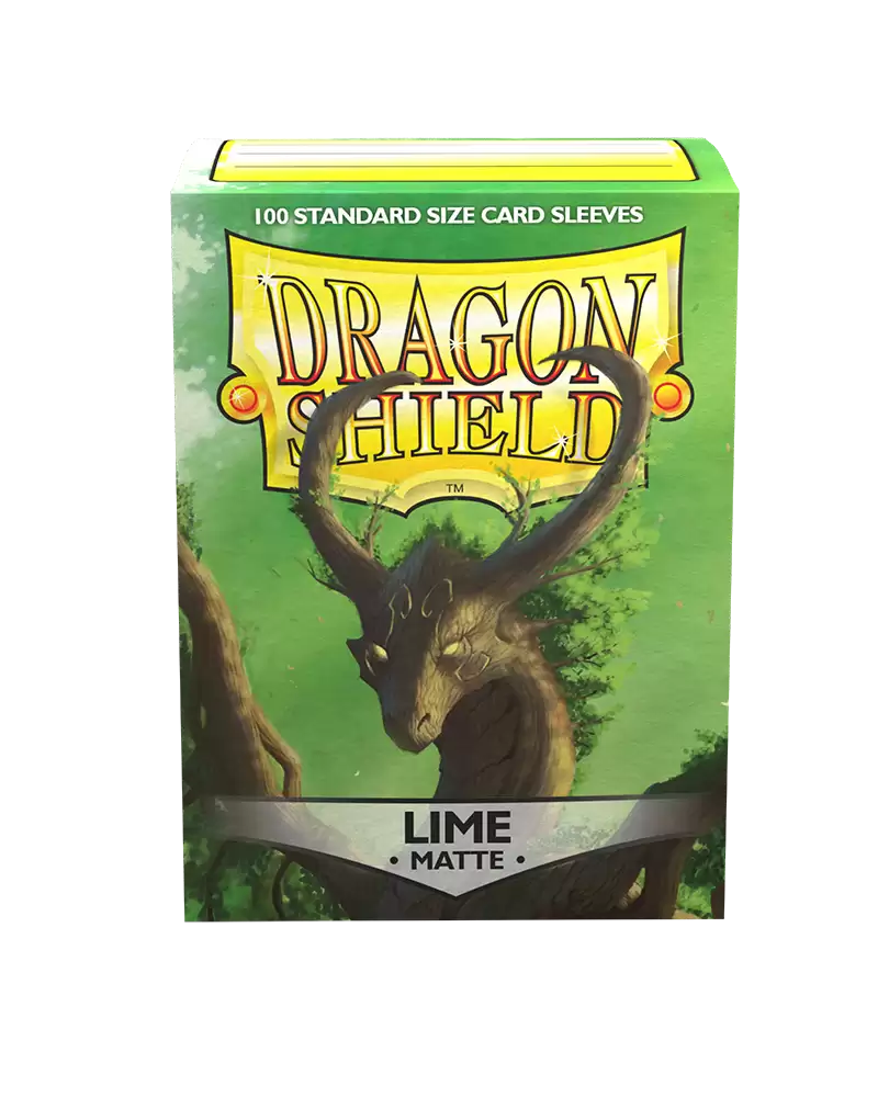 Dragon Shield Sleeves Matte Lime Pose 4